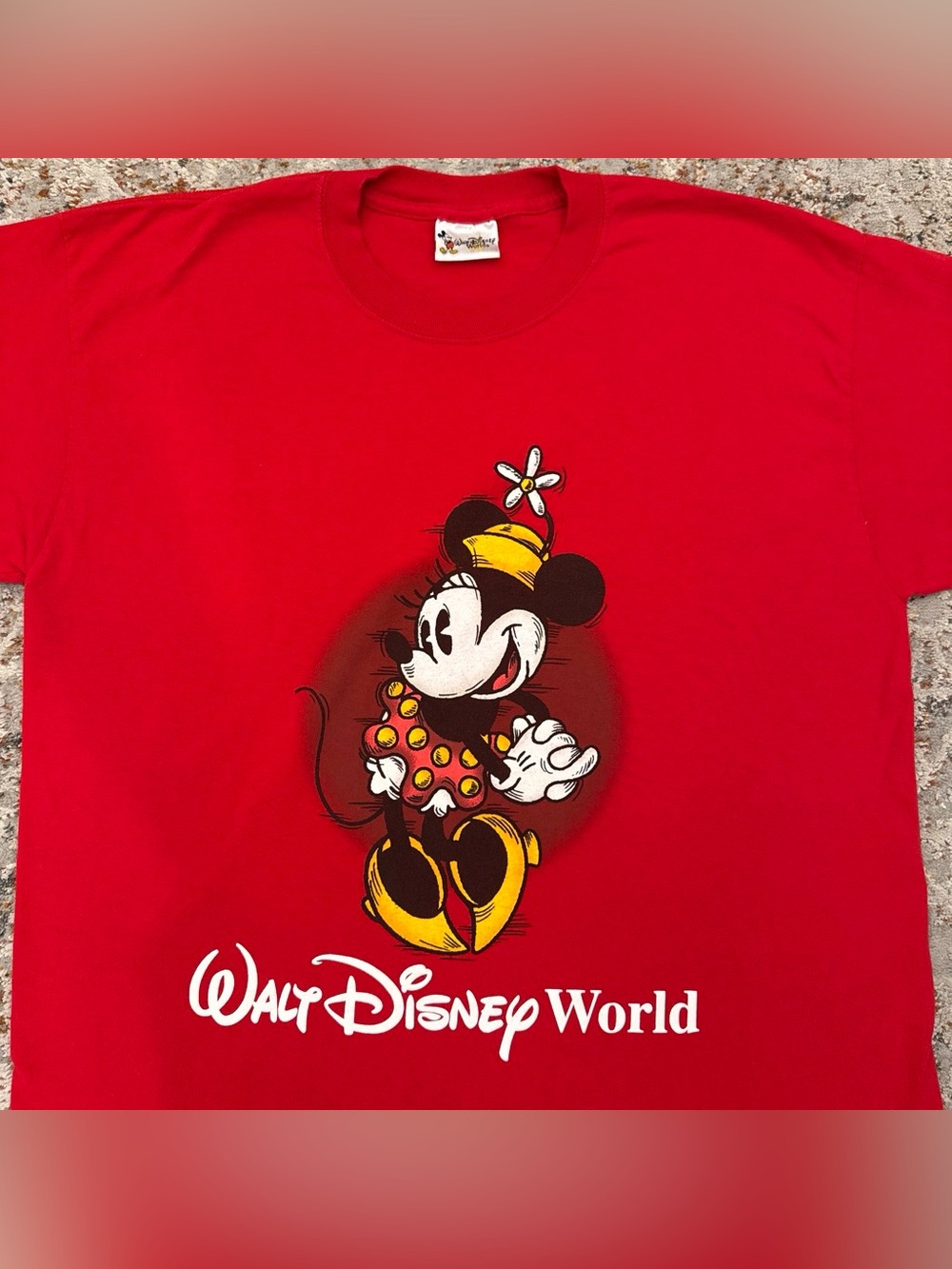 VTG Y2K Walt Disney World Minnie Mouse Red Graphic Tee Shirt Size XL